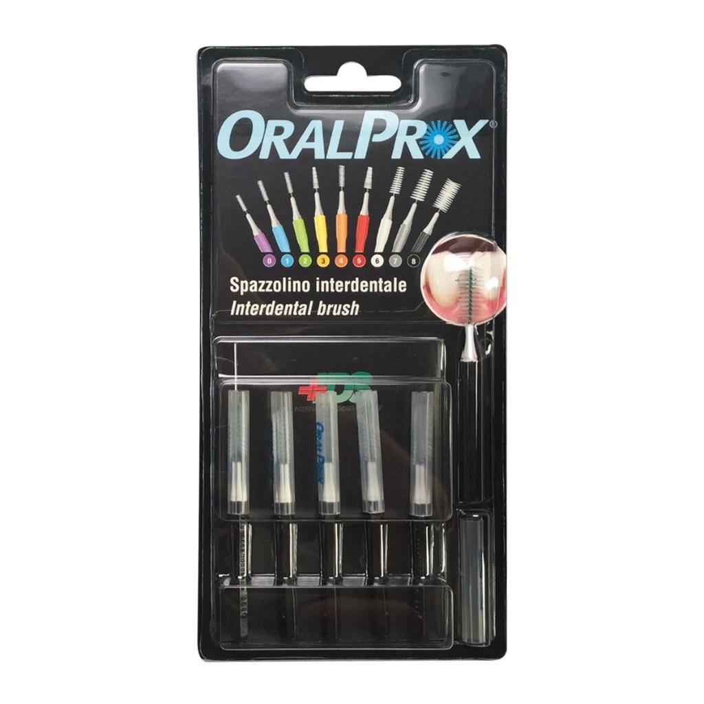 ORALPROX BLISTER DA 6 SPAZZOLINI INTERDENTALI MISURA 8 COLORE NERO