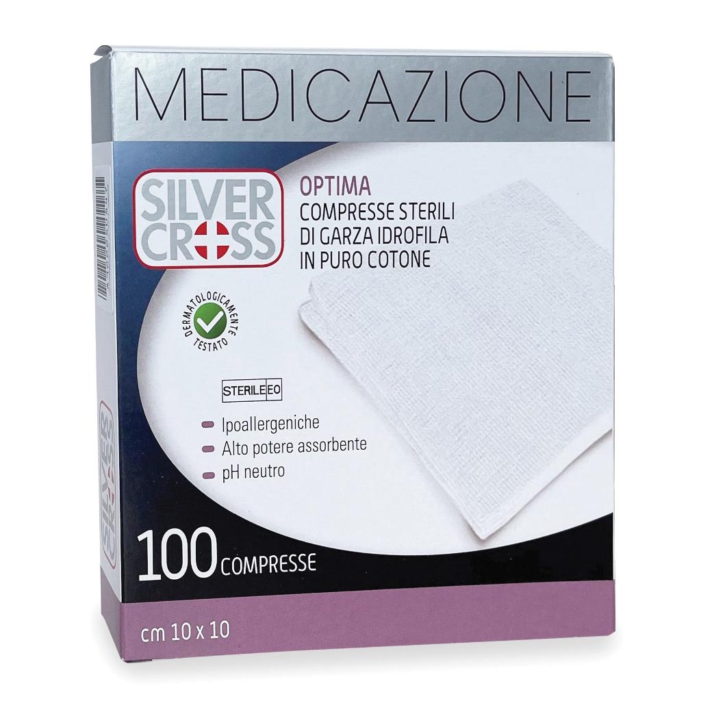 GARZA SILVERCROSS COTONE 10X10CM 100 PEZZI