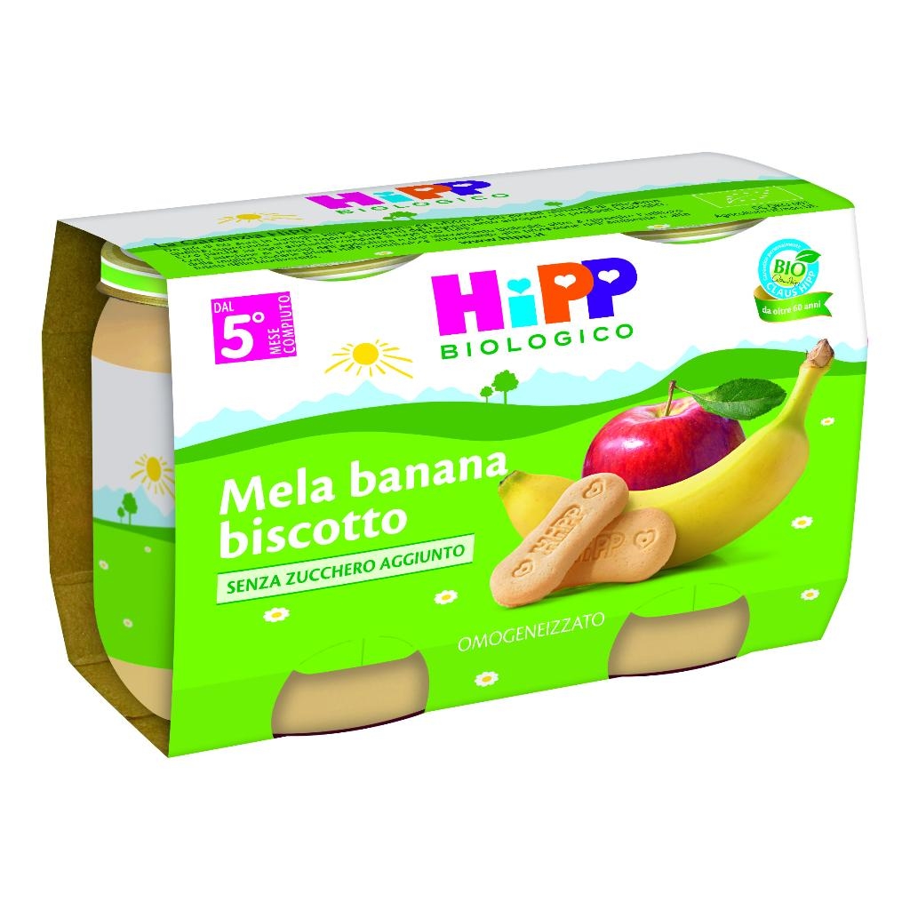 HIPP BIO OMOGENEIZZATO MELA BANANA BISCOTTO 2X125 G