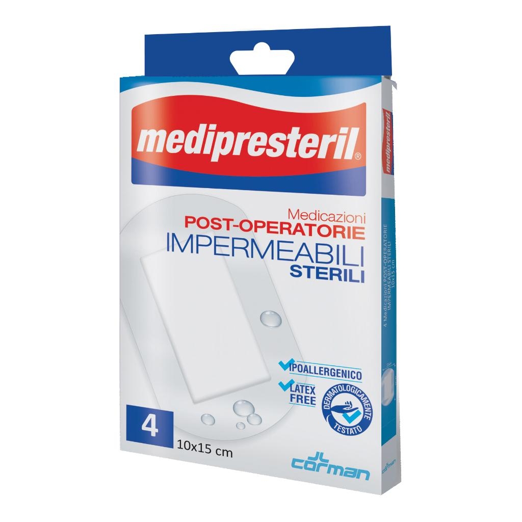 MEDICAZIONE POST OPERATORIA MEDIPRESTERIL IMPERMEABILE 10X15CM 4 PEZZI