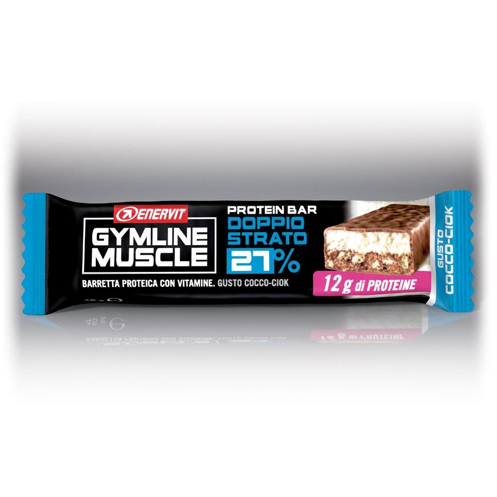 ENERVIT GYMLINE MUSCLE PROTEIN BAR 27% DOPPIO STRATO COCCO-CIOK 1 PEZZO