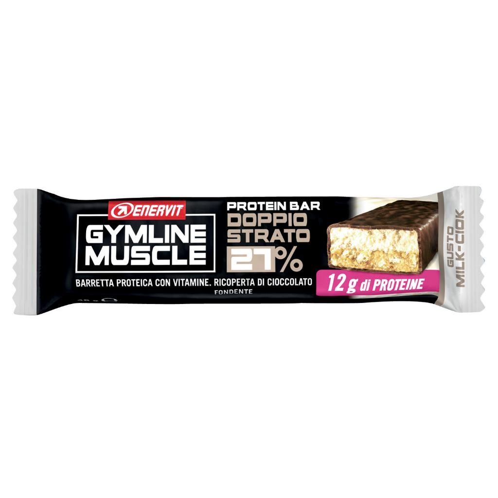 ENERVIT GYMLINE MUSCLE PROTEIN BAR 27% DOPPIO STRATO MILK-CIOCK 1 PEZZO