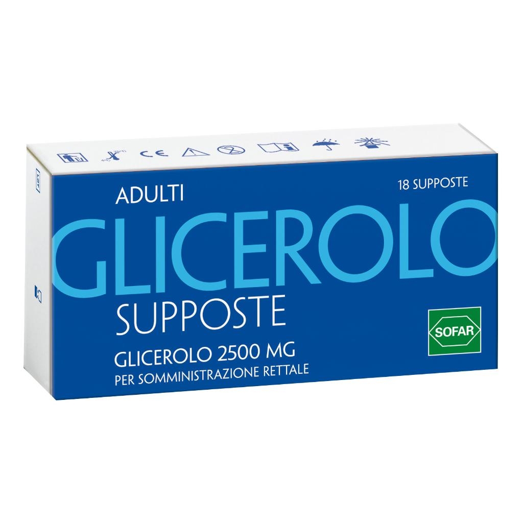 GLICEROLO SUPPOSTE ADULTI 2500 MG 18 PEZZI