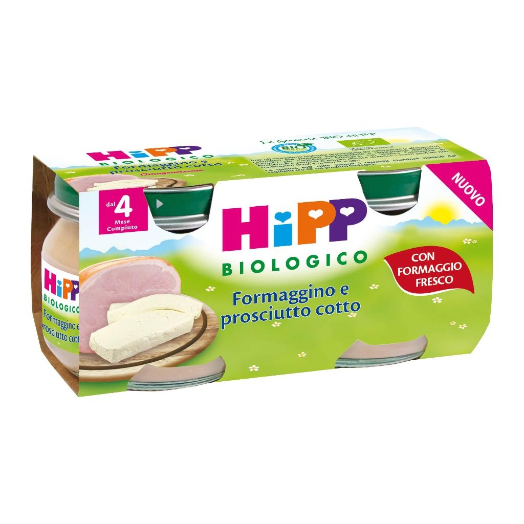 HIPP BIO OMOGENEIZZATO FORMAGGINO PROSCIUTTO 2X80 G