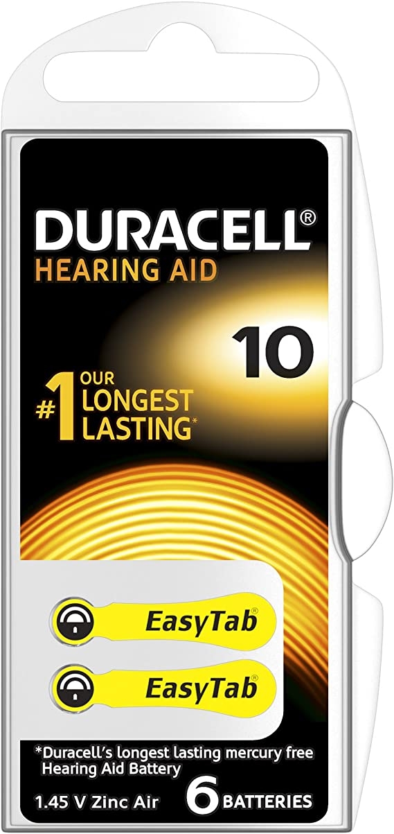 DURACELL ACTIVAIR HEARING AID EASY TAB 10 GIALLO BATTERIA PER APPARECCHIO ACUSTICO 6 PEZZI