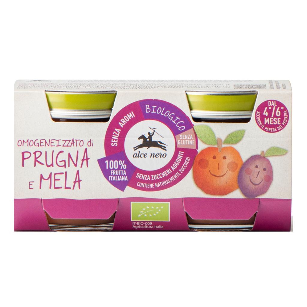 OMOGENEIZZATO PRUGNA E MELA BABY FOOD BIO 2 X 80 G