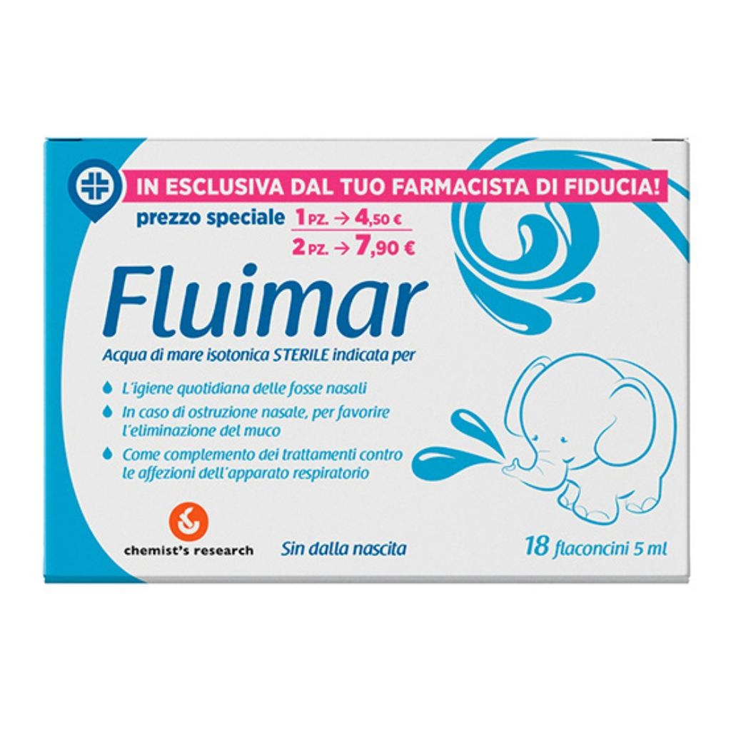 FLUIMAR SOLUZIONE STERILE ACQUA MARE ISOTONICA IGIENE NASALE 18 FIALE MONODOSE