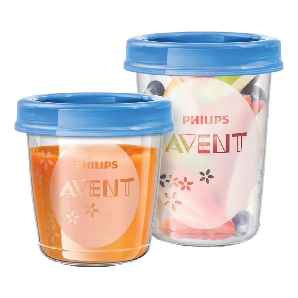 AVENT SET 10 VASETTI CONSERVALATTE 180ML + 10 VASETTI CONSERVALATTE 240ML + 20 COPERCHI + CUCCHIAINO