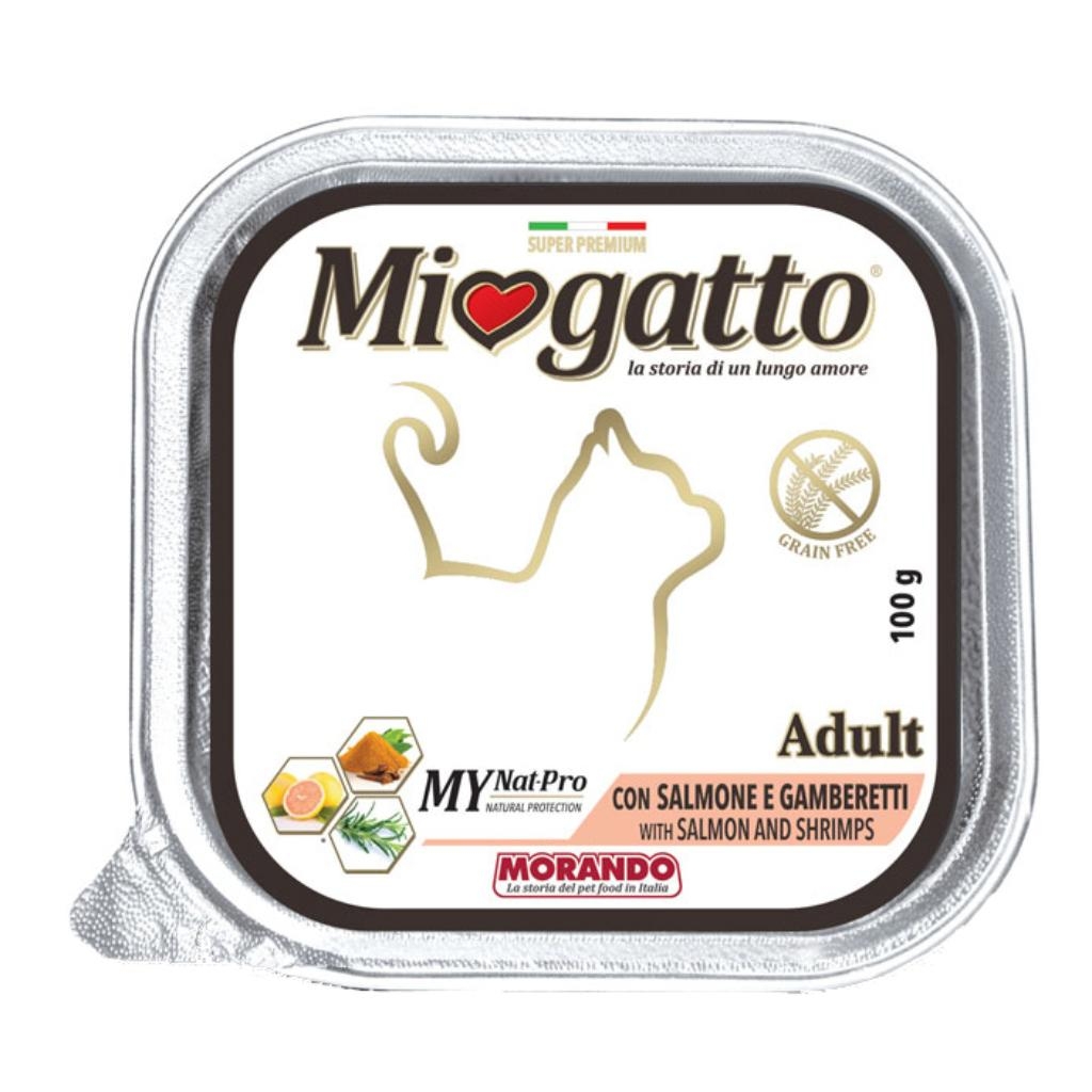 MIOGATTO ADULT SALMONE/GAMBERETTI GRAIN FREE 100 G