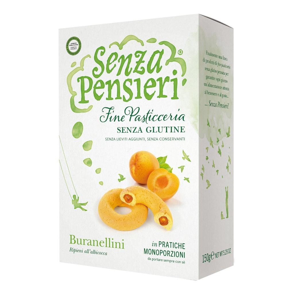 SENZA PENSIERI BURANELLINI ALBICOCCA 150 G PORZIONI MONODOSE