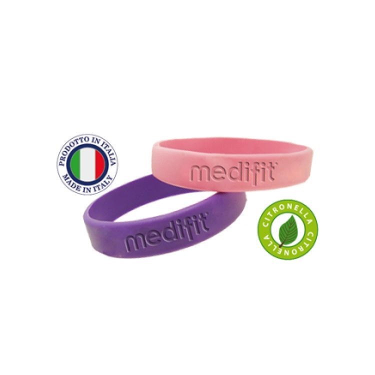 MEDIFIT BRACCIALETTO  PROFUMANTE SGRADITO ALLE ZANZARE IN MICROFIBRA
