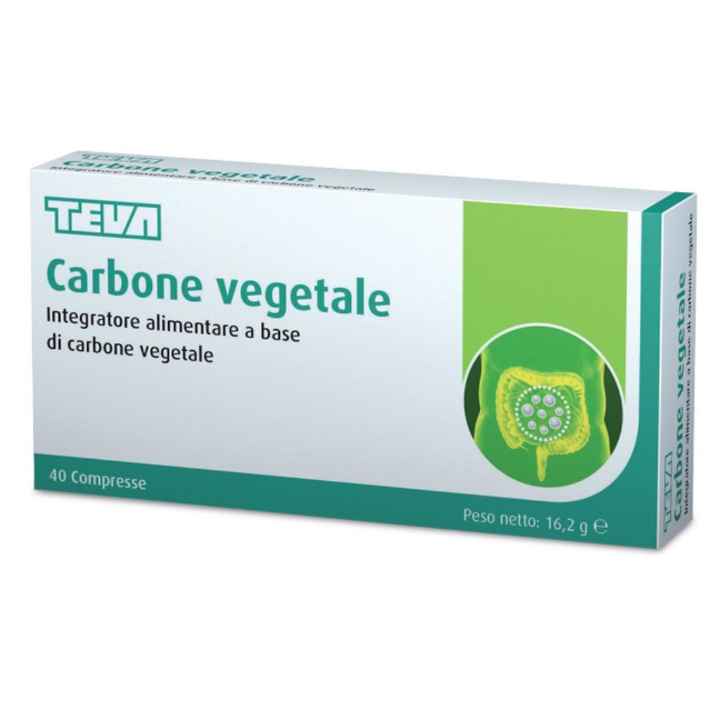 CARBONE VEGETALE TEVA 40 COMPRESSE 16,2 G