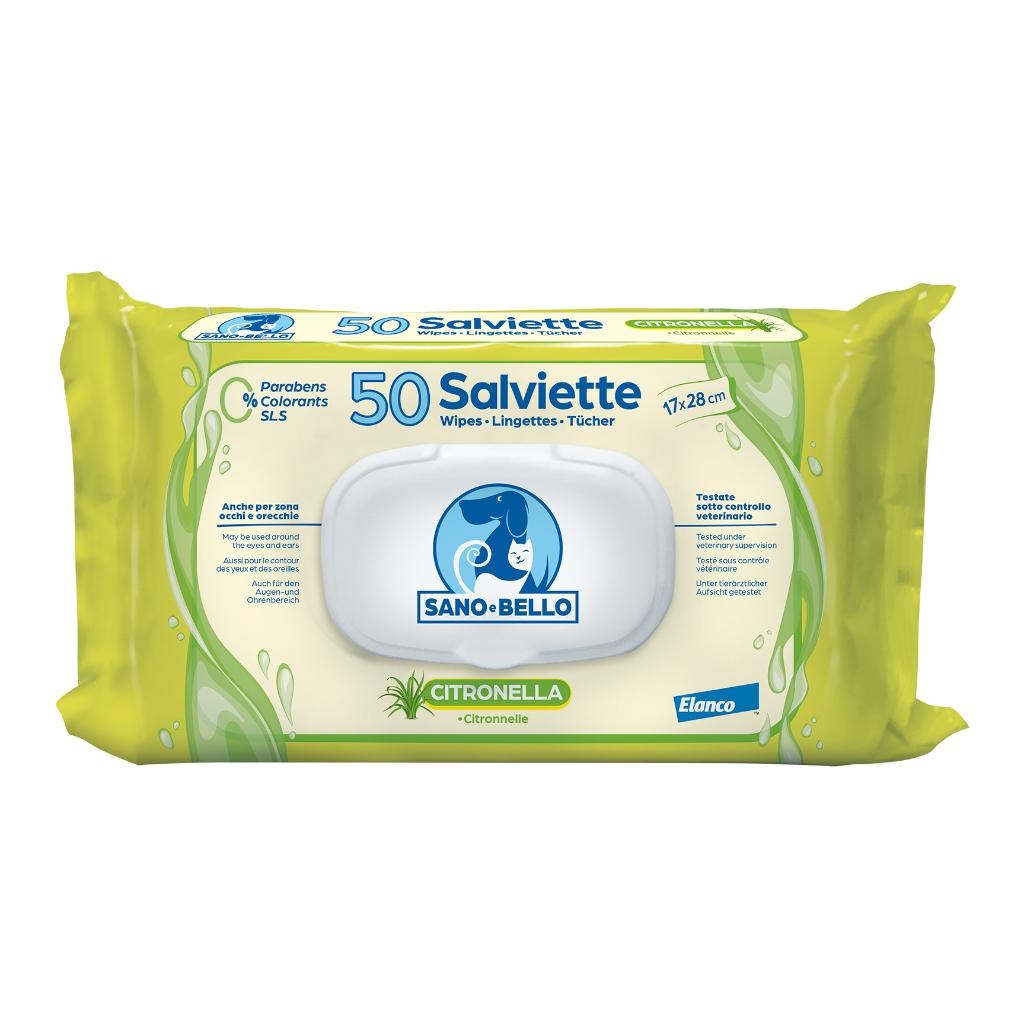 SANO E BELLO SALVIETTE DETERGENTI CITRONELLA 50 PEZZI