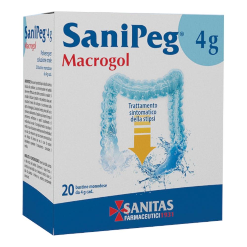 SANIPEG MACROGOL POLVERE PER SOLUZIONE ORALE 20 BUSTINE DA 4 G