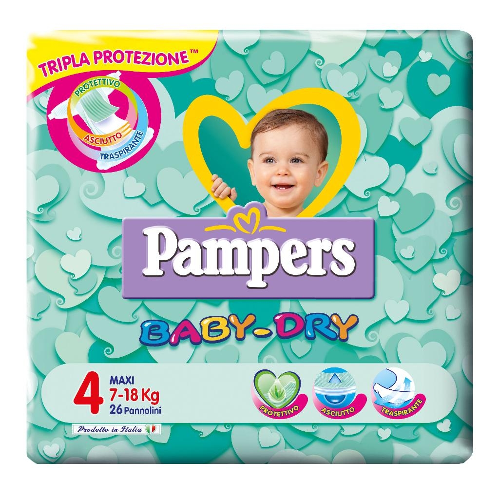 PAMPERS BABY DRY MAXI PB 26 PEZZI