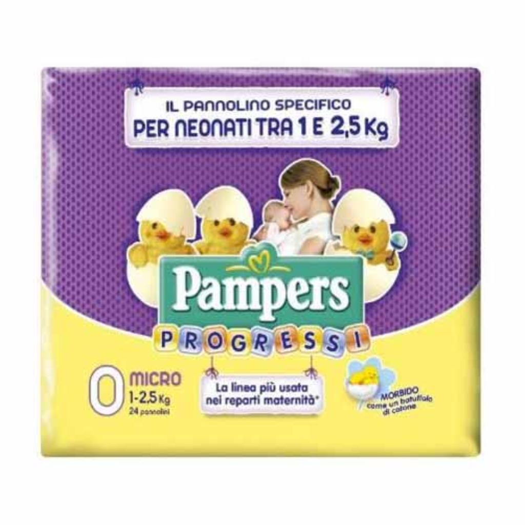 PAMPERS PROGRESSI MICRO PANNOLINI PER BAMBINI 24 PEZZI