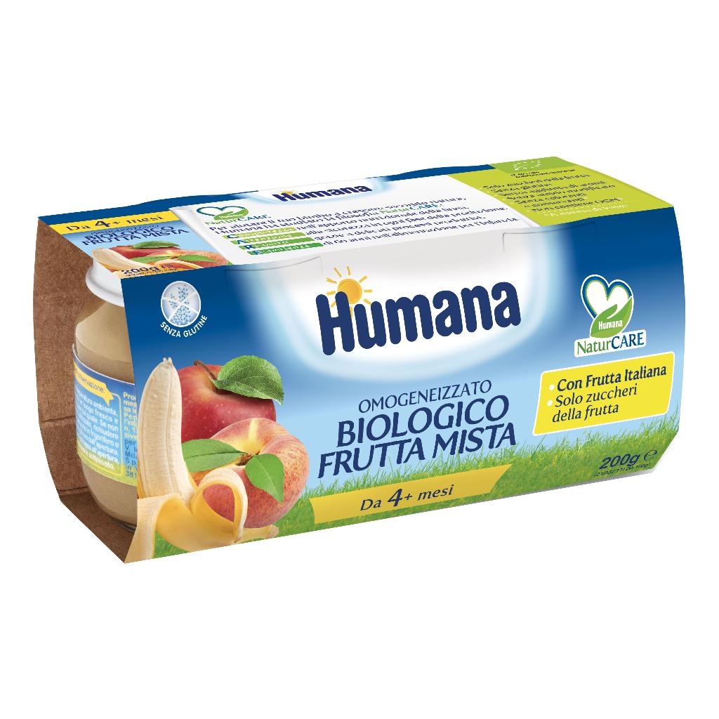 HUMANA OMOGENEIZZATO FRUTTA MISTA BIO 2 VASETTI 100 G