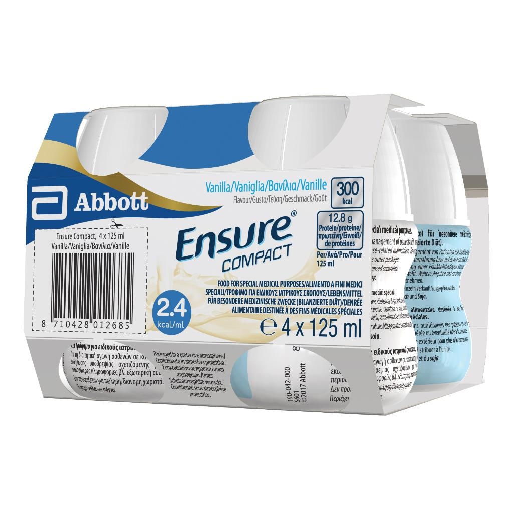 ENSURE COMPACT VANIGLIA 4 BOTTIGLIE DA 125 ML