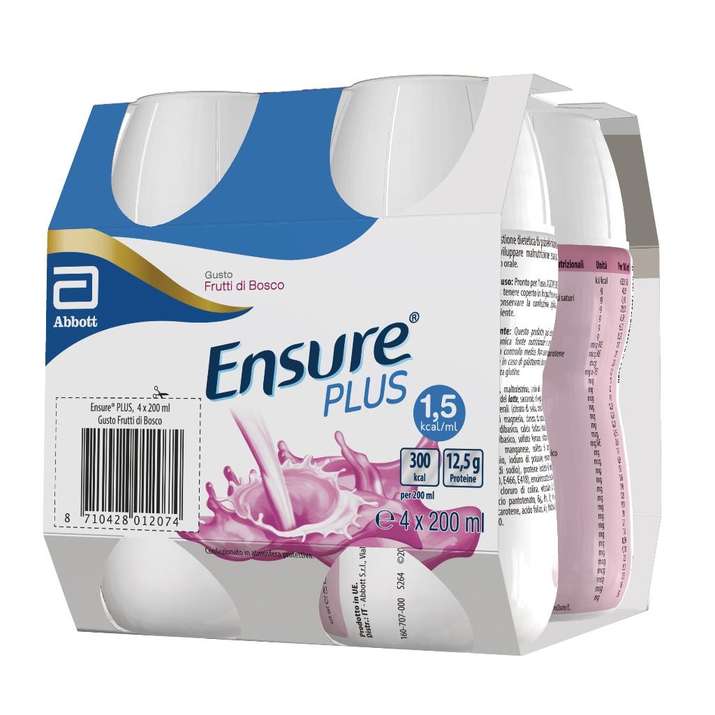 ENSURE PLUS FRUTTI DI BOSCO 4 BOTTIGLIE DA 200 ML