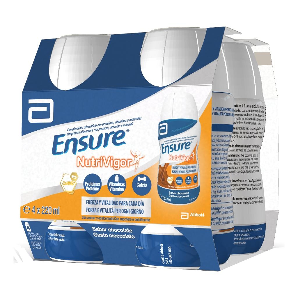 ENSURE NUTRIVIGOR CIOCCOLATO 4 BOTTIGLIE DA 220 ML