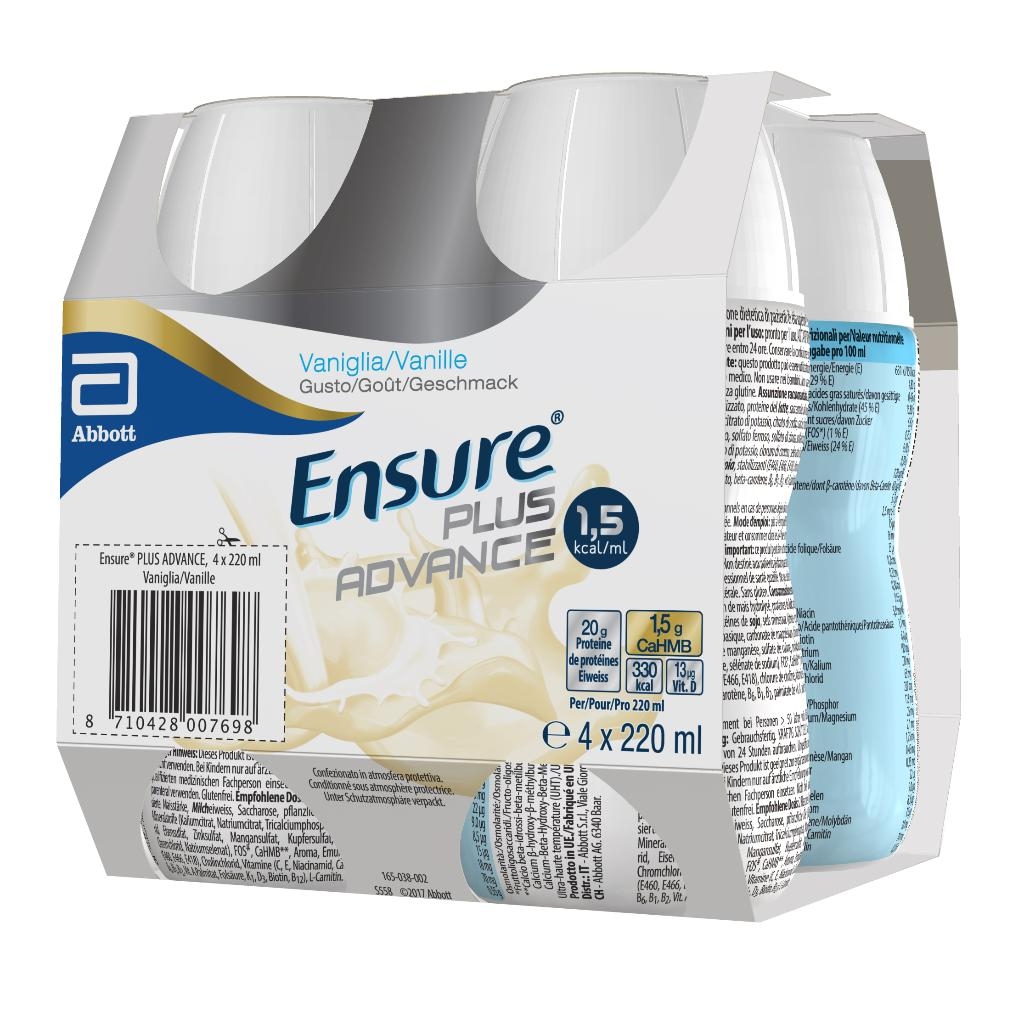 ENSURE PLUS ADVANCE VANIGLIA 4 BOTTIGLIE DA 220 ML