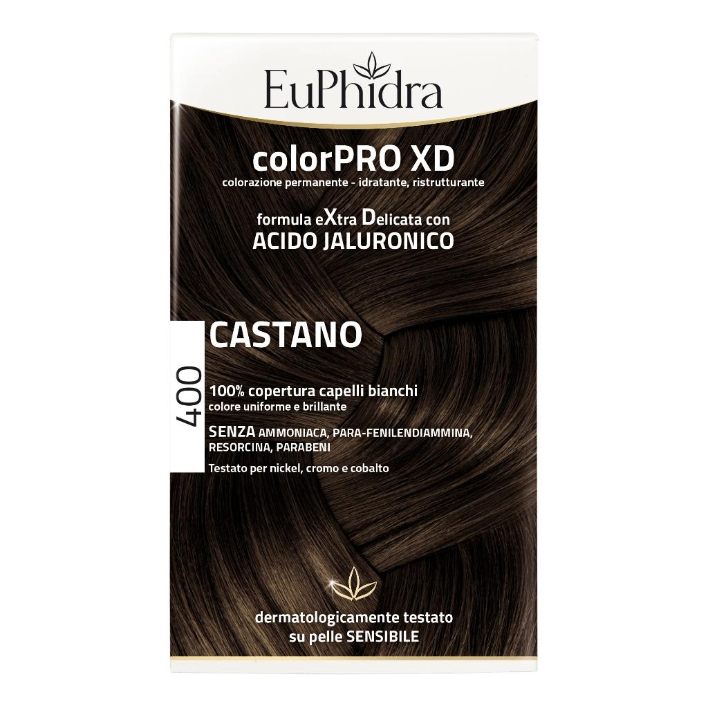 EUPHIDRA COLORPRO XD 400 CASTANO GEL COLORANTE CAPELLI IN FLACONE + ATTIVANTE + BALSAMO + GUANTI