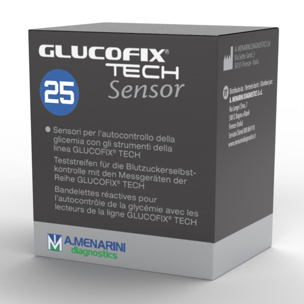 STRISCE MISURAZIONE GLICEMIA GLUCOFIX TECH SENSOR 25 PEZZI