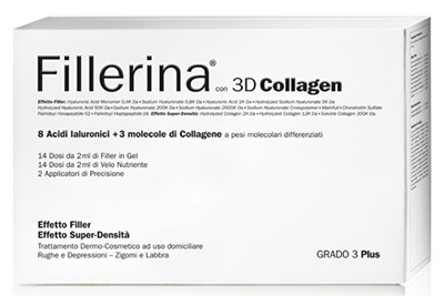 FILLERINA 3D COLLAGEN BASE INTENSIVE FILLER GRADO 3 PLUS  FLAC 30 + 30 ML