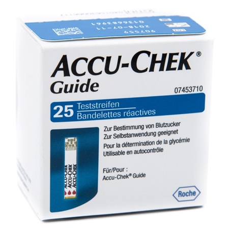 STRISCE MISURAZIONE GLICEMIA ACCU-CHEK GUIDE 25 PEZZI CONFEZIONE RETAIL