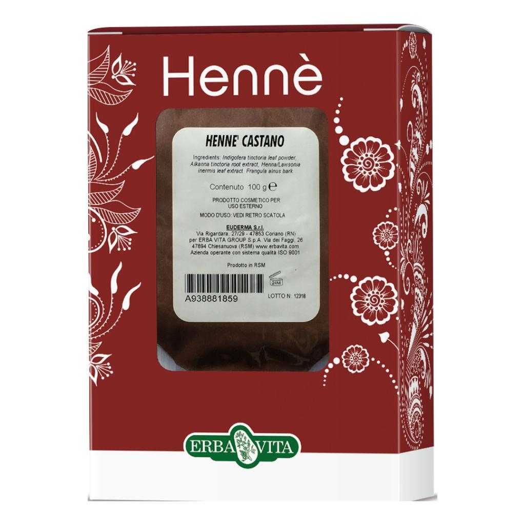 HENNE COLORANTE CAPELLI CASTANO 100 G