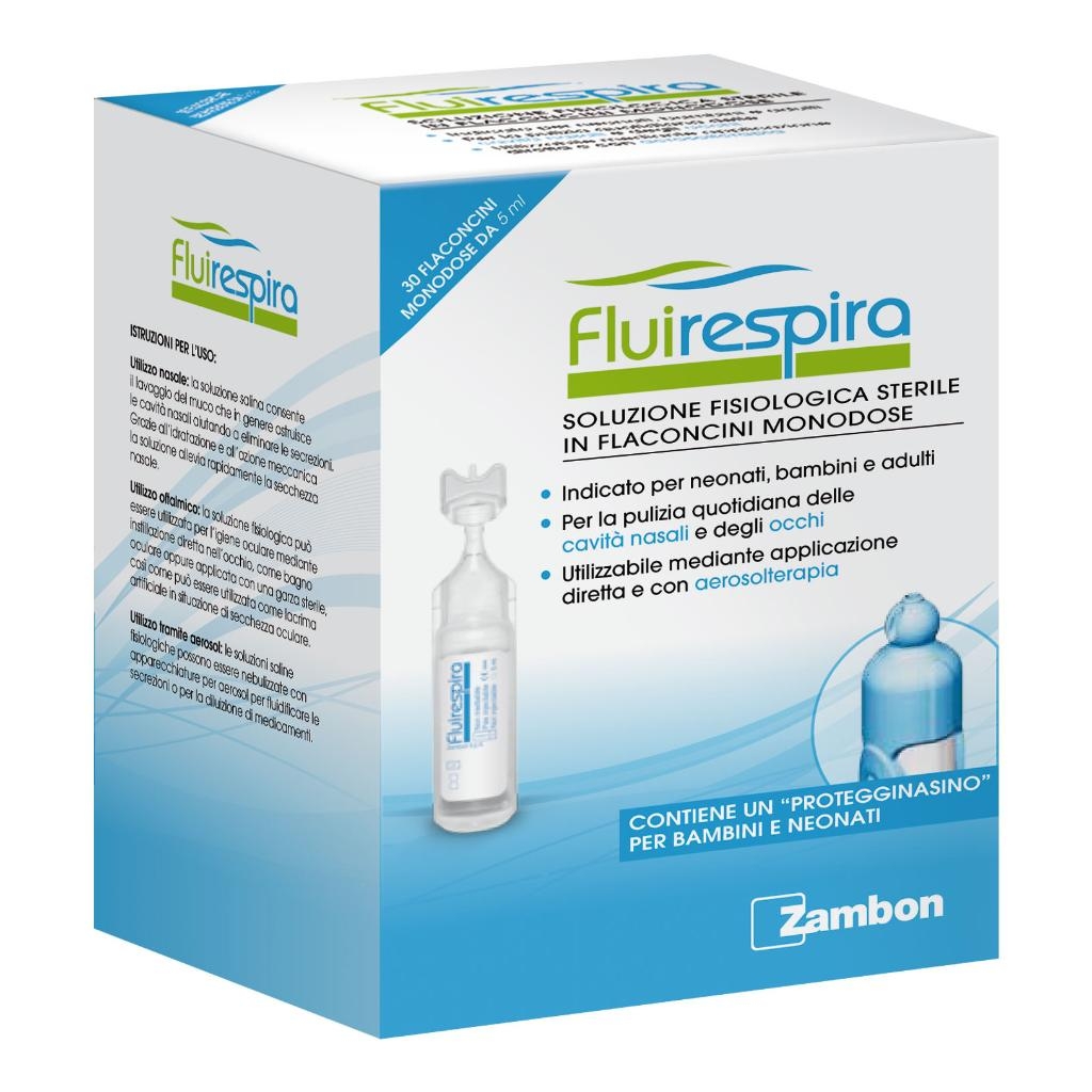 FLUIRESPIRA SOLUZIONE FISIOLOGICA STERILE 30 FLACONCINI MONODOSE DA 5ML