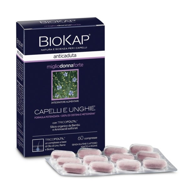 BIOKAP ANTICADUTA MIGLIO DONNA FORTE CON TRICOFOLTIL 60 COMPRESSE