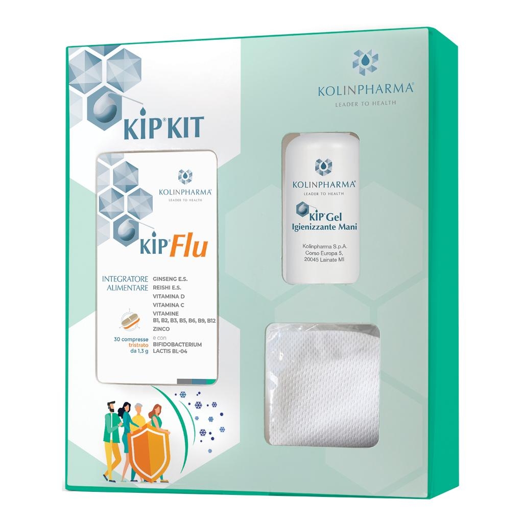 KIP KIT 1 KIP FLU 30 COMPRESSE + 1 KIP GEL IGIENIZZANTE MANI 50 ML + 1 MASCHERINA FILTRANTE