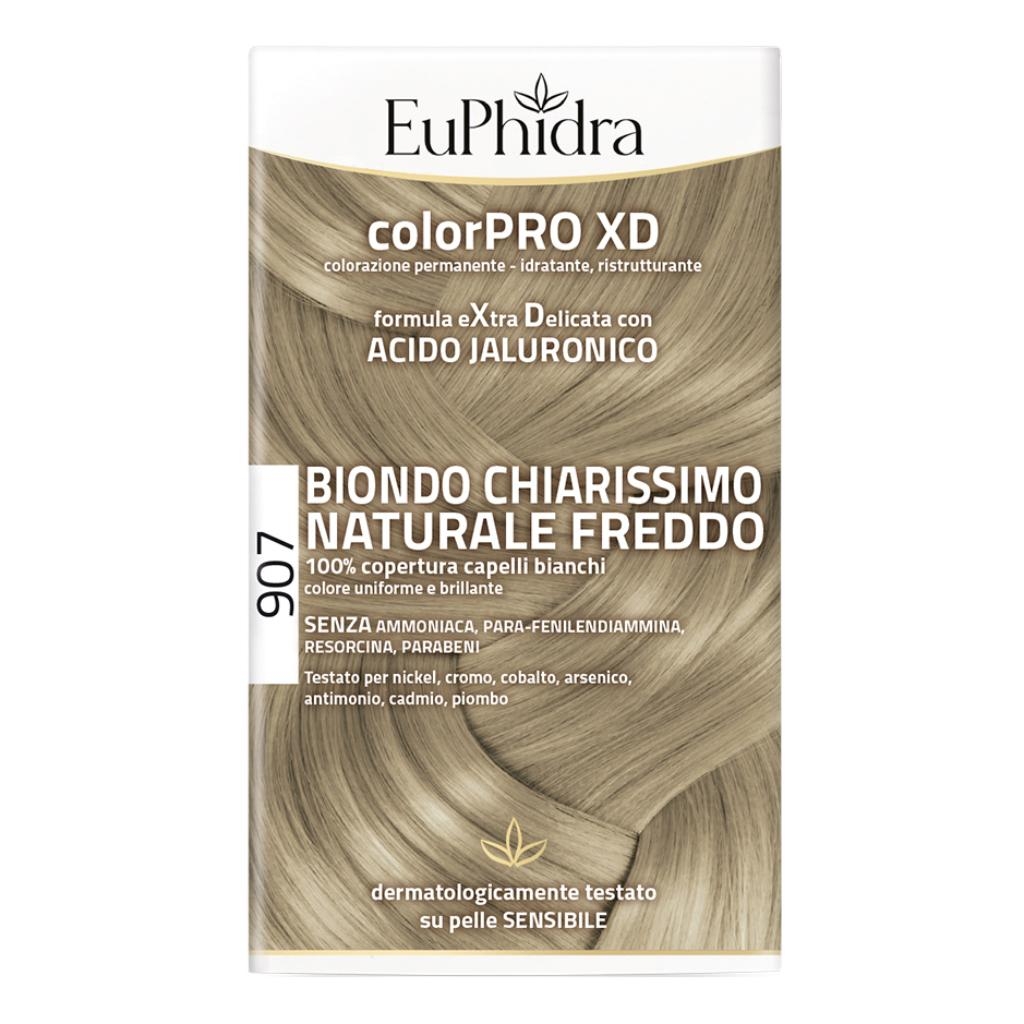 EUPHIDRA COLORPRO XD 907 BIONDO CHIARO MOGANO NATURALE F COLORE + ATTIVANTE + BALSAMO + CUFFIA + GUANTI