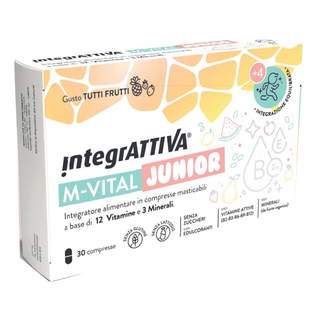 INTEGRATTIVA M-VITAL JUNIOR 30 COMPRESSE MASTICABILI GUSTO TUTTI FRUTTI