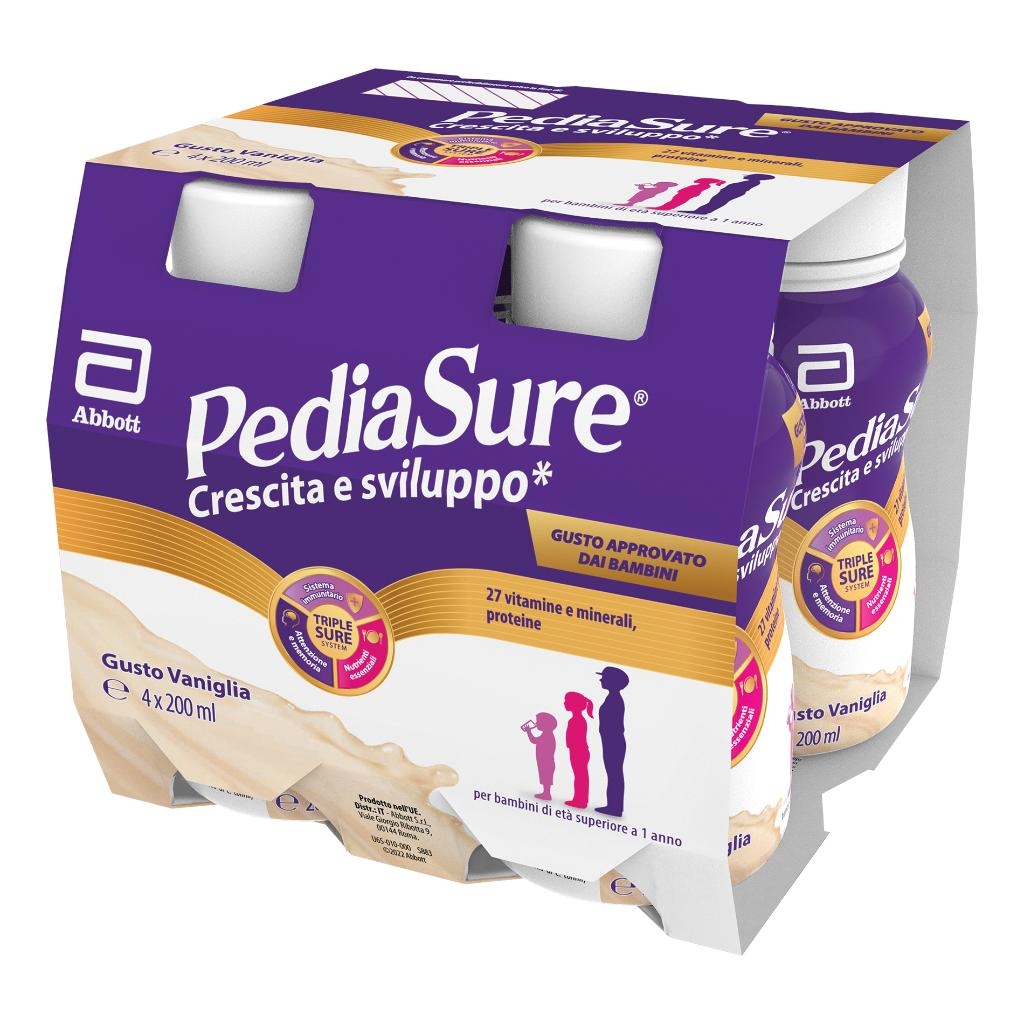 PEDIASURE CRESCITA SVILUPPO VANIGLIA 200 ML 4 PEZZI