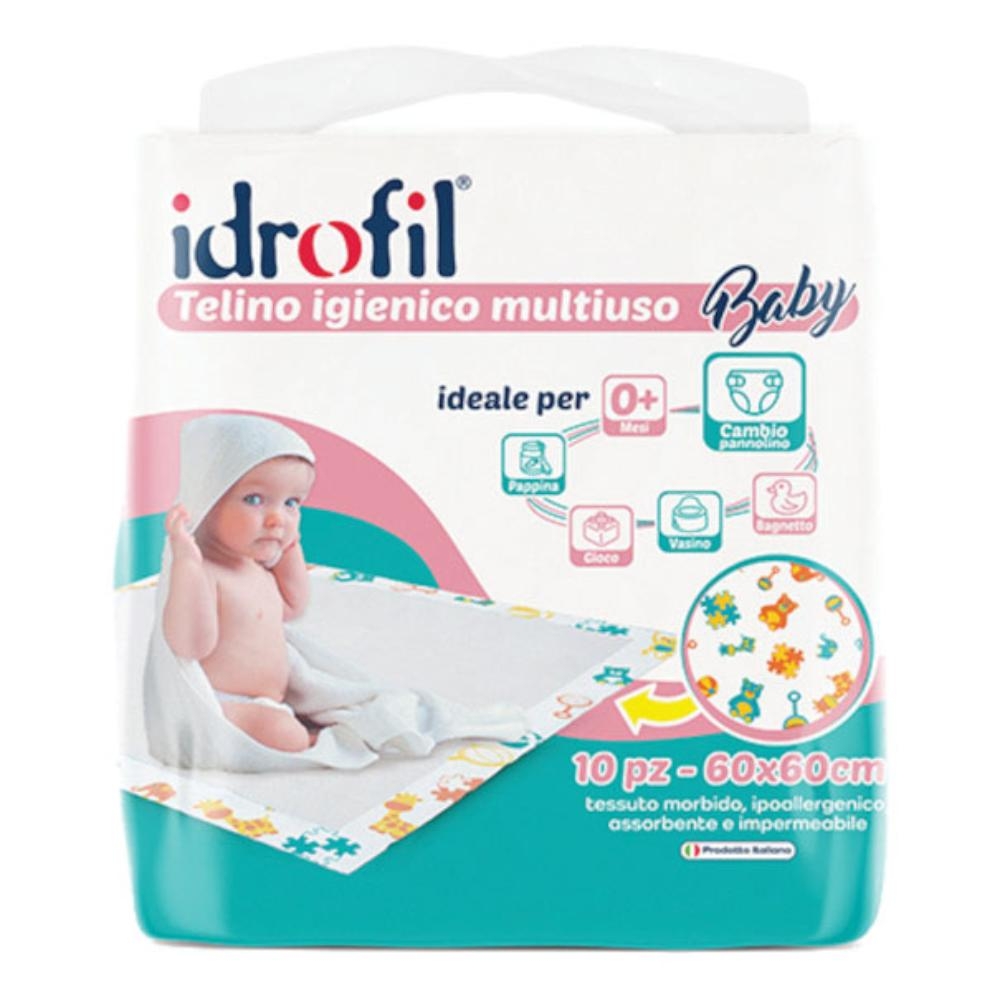 IDROFIL TELINO IGIENICO MULTIUSO BABY 60X60 CM 15 PEZZI