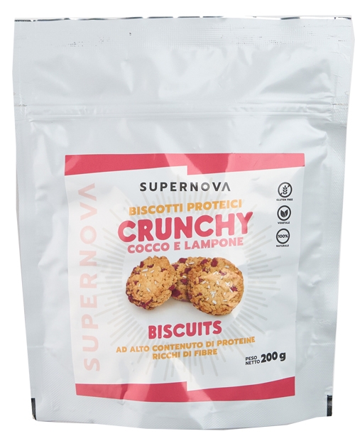 SUPERNOVA CRUNCHY BISCUITS LAMPONE E COCCO 200 G