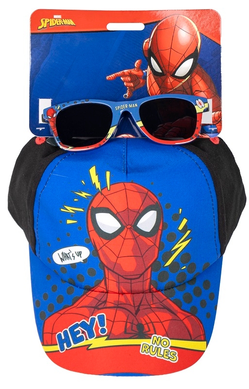 SPIDERMAN SET CAPPELLO/OCCHIALE DA SOLE BLU/NERO