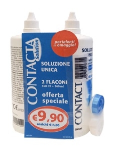 CONTACTA SOLUZIONE 2 FLACONI DA 360 ML + PORTALENTI IN OMAGGIO