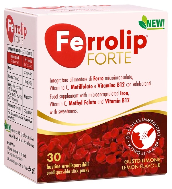 FERROLIP FORTE STEVIA & XYLITOLO 30 BUSTINE CON EDULCORANTI