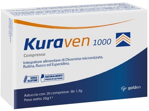 KURAVEN 1000 20 COMPRESSE DA 1,3 G SENZA GLUTINE NATURALMENTE PRIVO DI LATTOSIO
