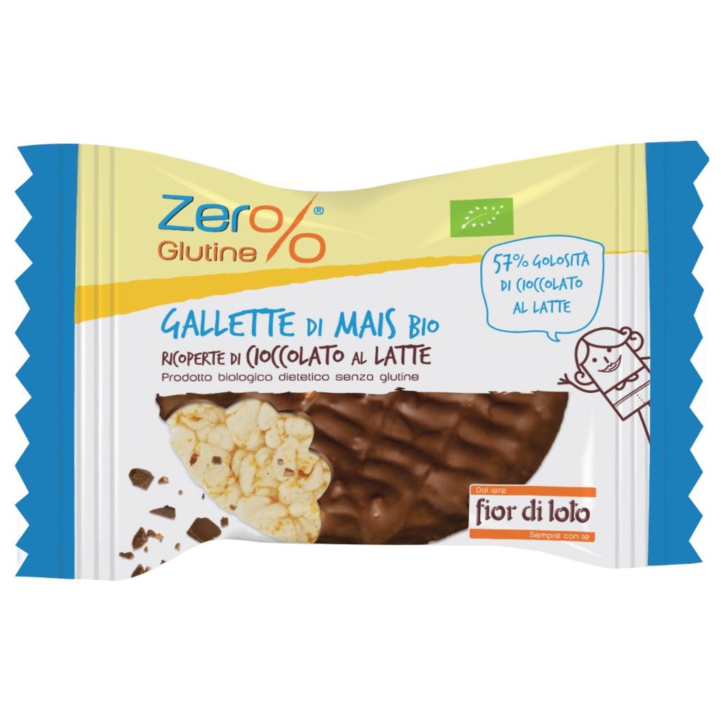ZER% GLUTINE GALLETTE MAIS RICOPERTE DI CIOCCOLATO AL LATTE BIO 32 G