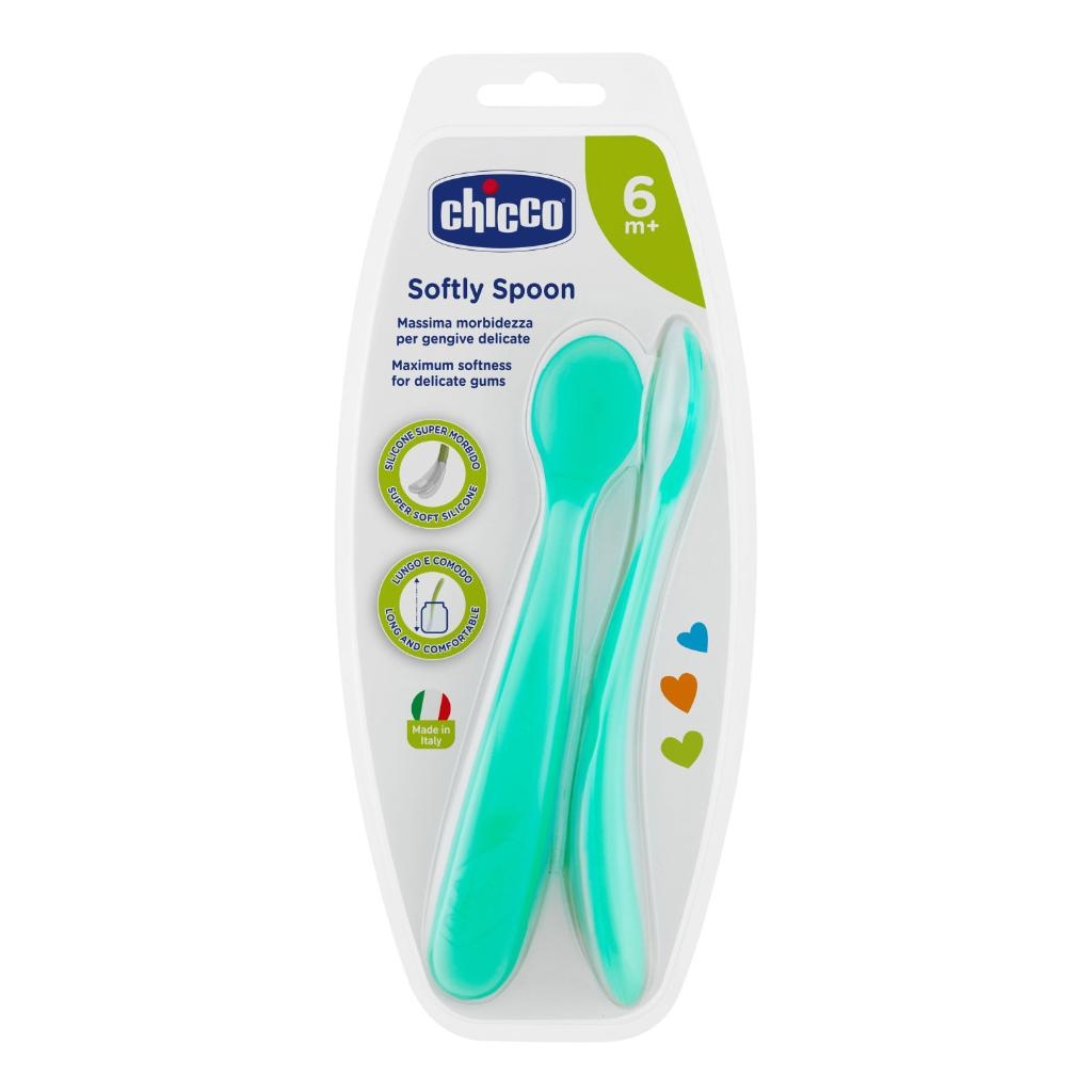 CHICCO CUCCHIAIO SILICONE MASCHILE BI PACK 6M+