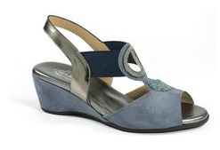 SANDALO DONNA BM 80270 ROVESCIATO/SPECCHIO DENIM/ACCIAIO L 35 PE16