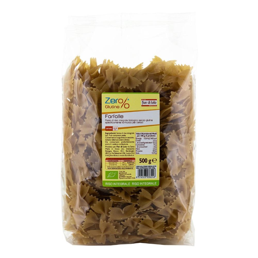 ZER% GLUTINE FARFALLE DI RISO INTEGRALE BIO 500 G