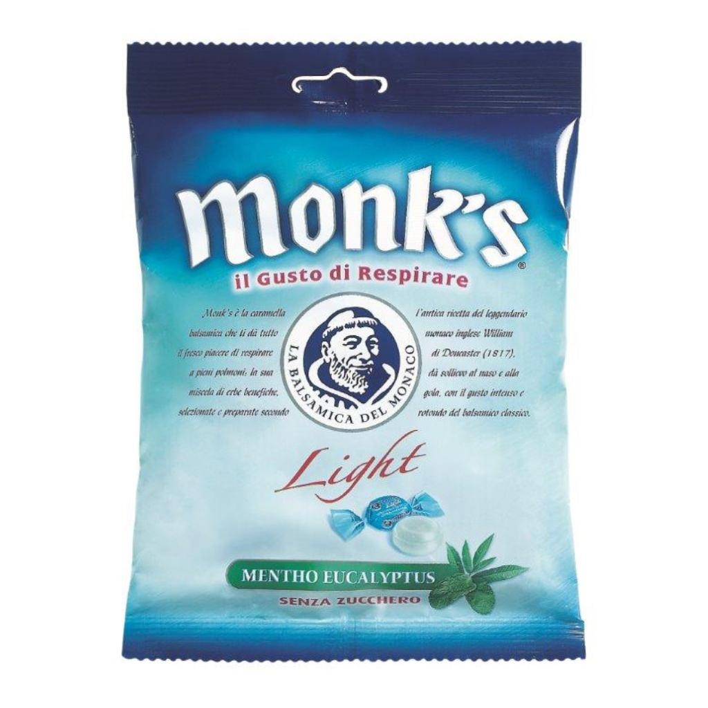 CARAMELLE MONK'S LIGHT SENZA ZUCCHERO MENTA EUCALIPTO 80 G