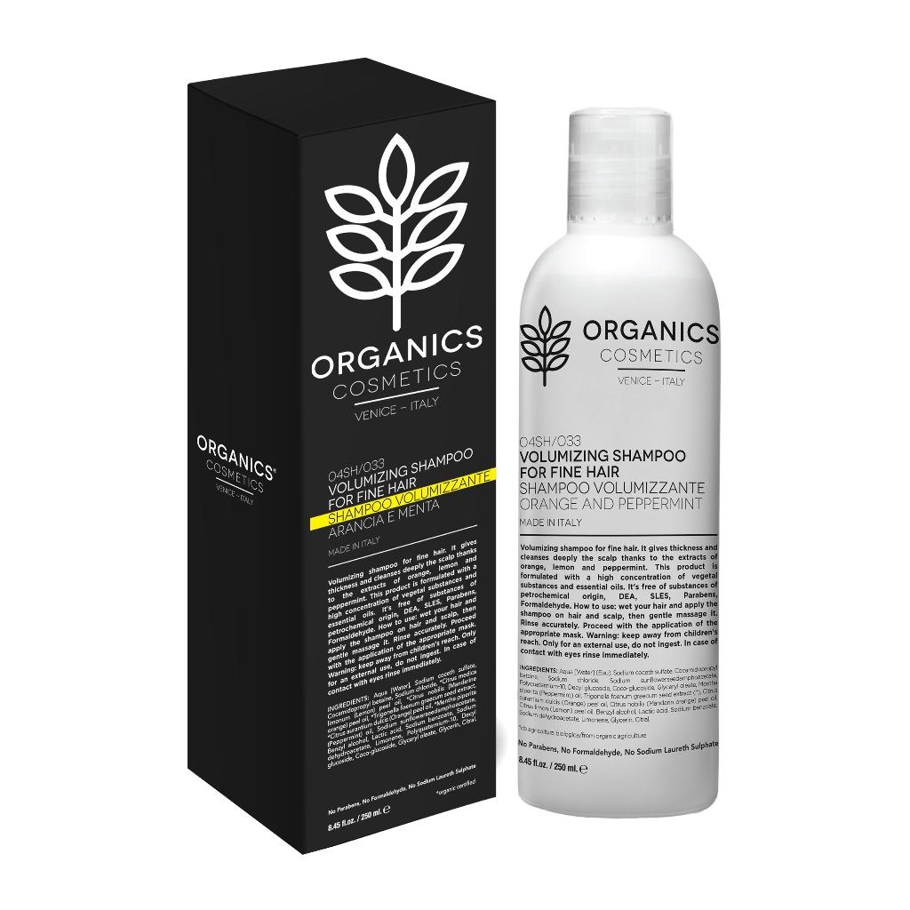 ORGANICS PHARM VOLUMIZING SHAMPOO FOR FINE HAIR LEMON AND PEPPERMINT