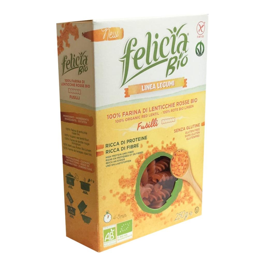 FELICIA BIO FUSILLI DI LENTICCHIE ROSSE 250 G