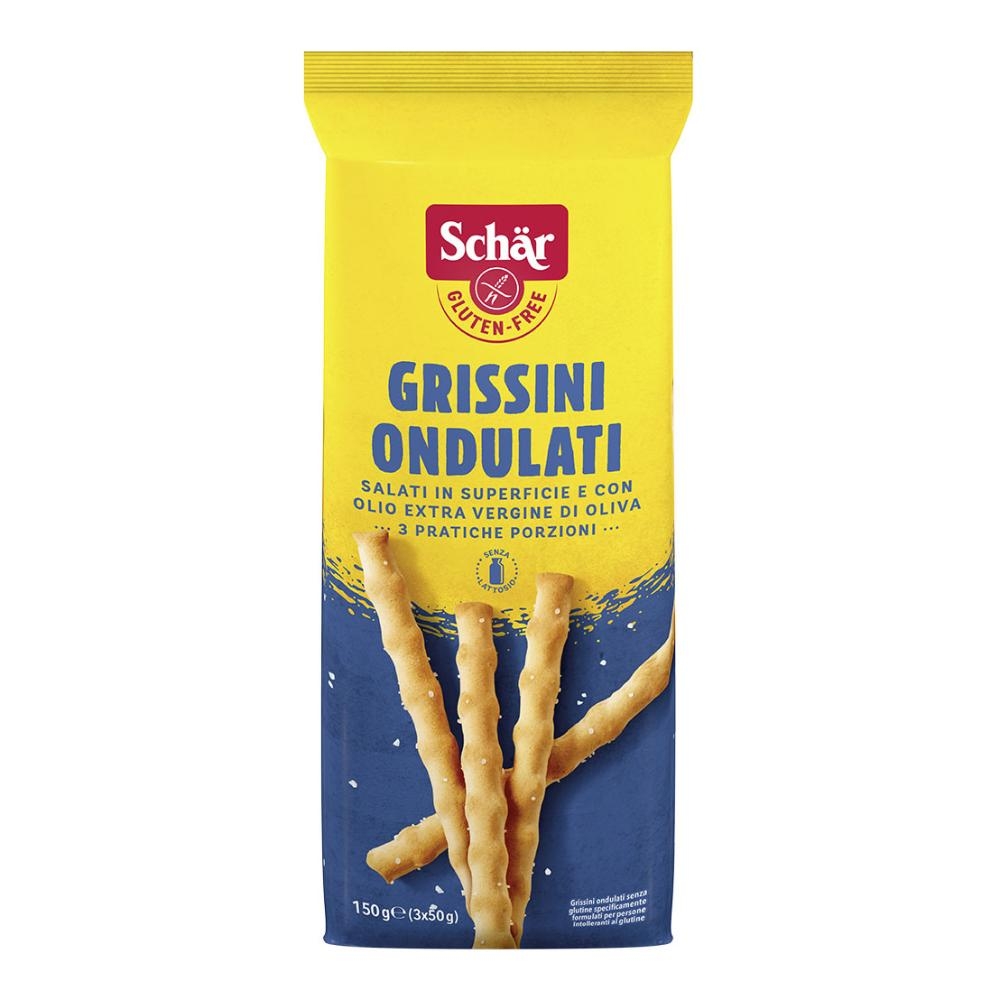 SCHAR GRISSINI ONDULATI SALATI IN SUPERFICIE 3 PORZIONI DA 50 G